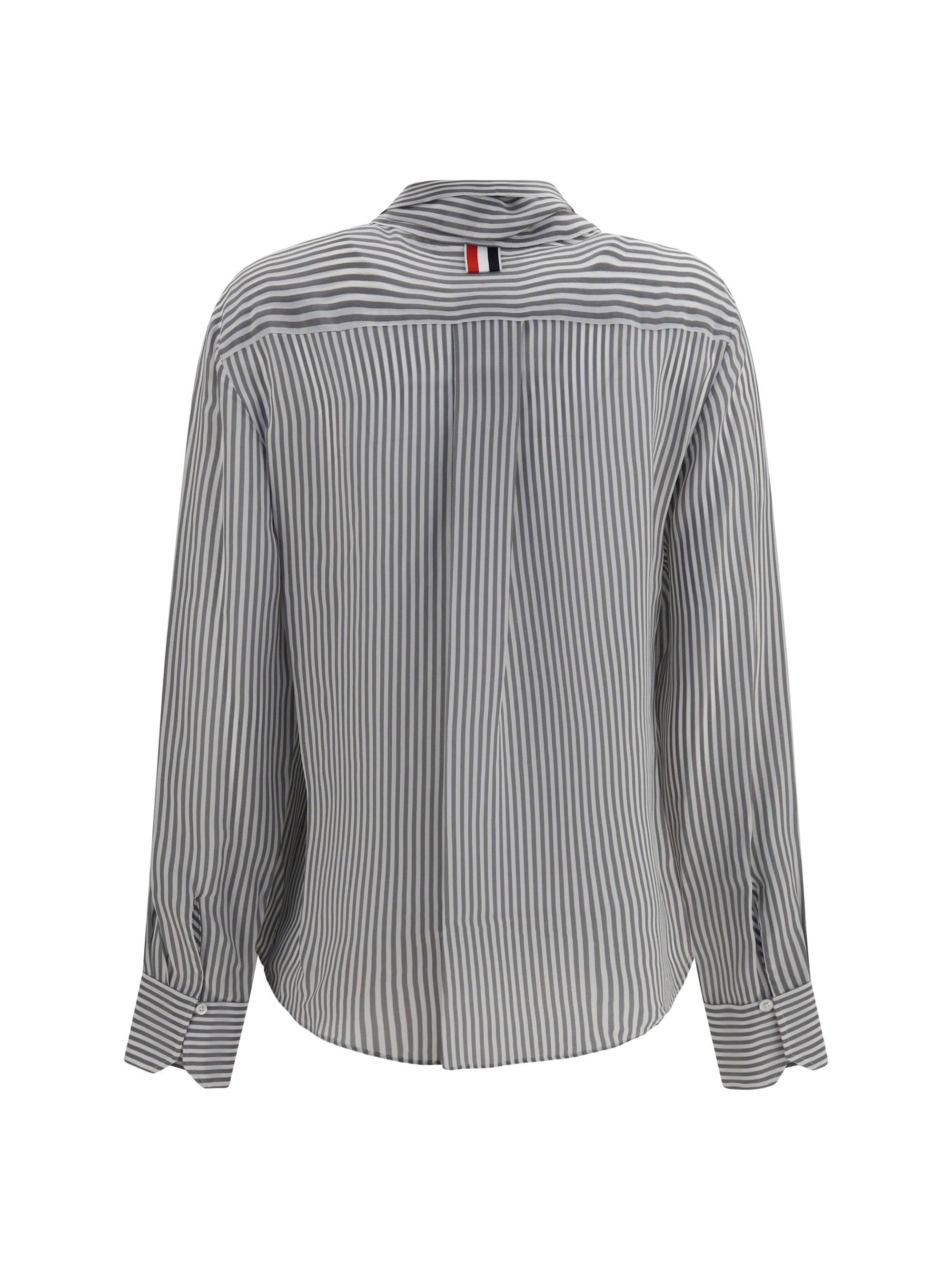 striped silk shirt with removable collar