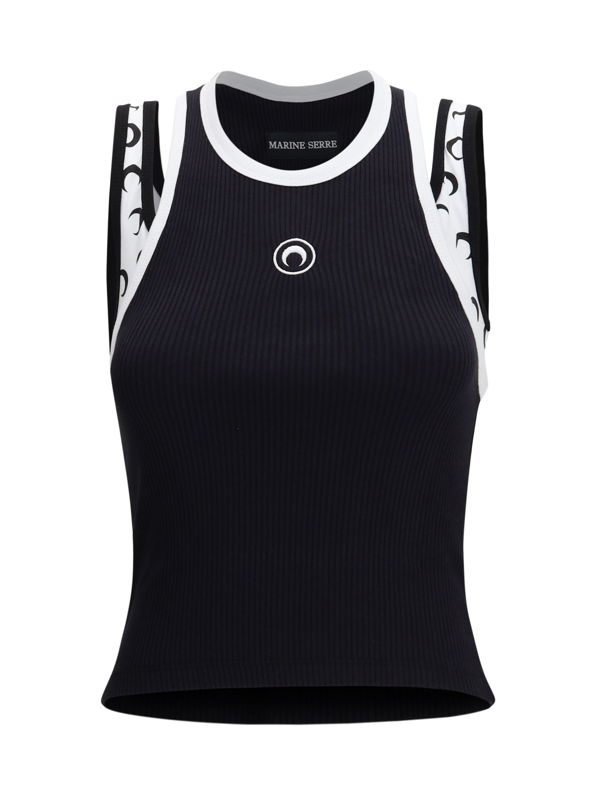 layered cotton jersey tank top