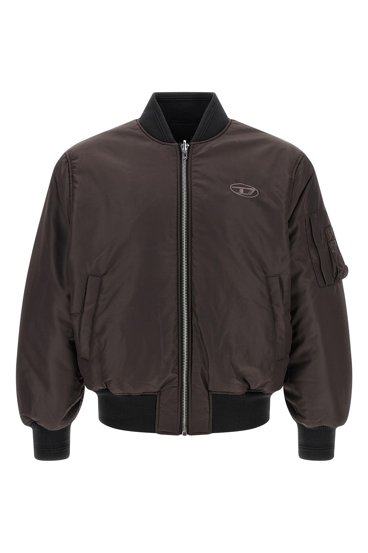 w-type-d1 reversible bomber jacket in padded nylon satin