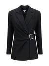 draped wool jacket with belt