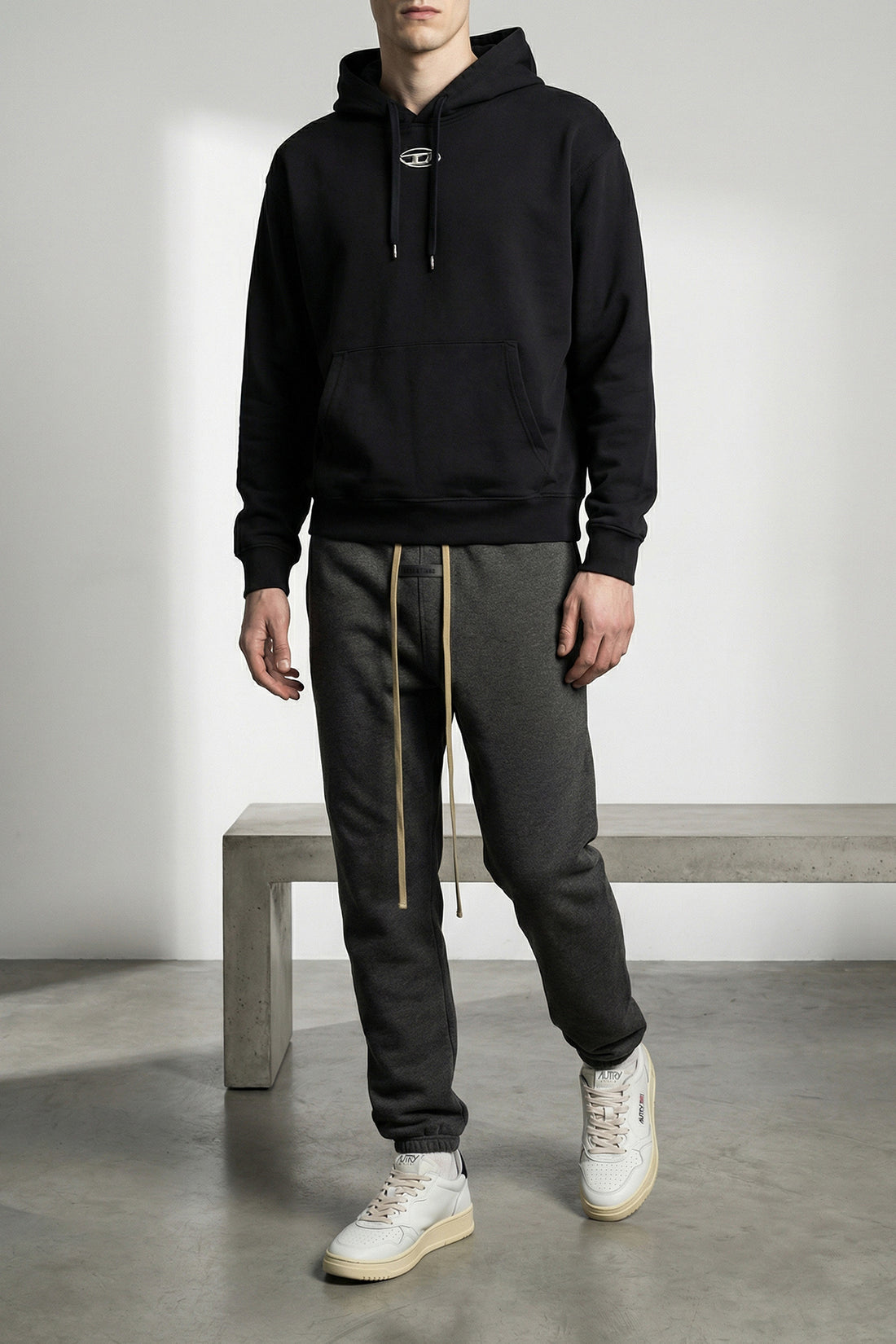 DIESEL L s-norm-hood-iod cotton hoodie