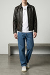 l-amar-wrd jacket in dyed used-effect leather