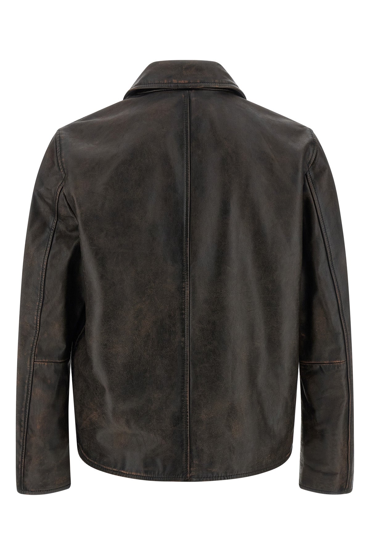 l-amar-wrd jacket in dyed used-effect leather