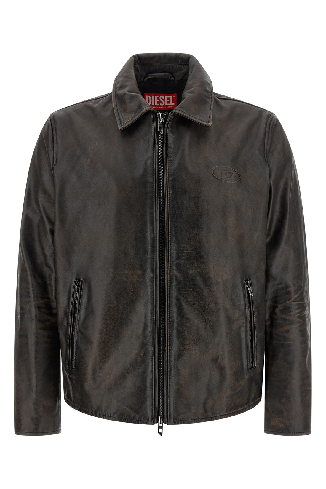 DIESEL 50 l-amar-wrd jacket in dyed used-effect leather