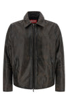 l-amar-wrd jacket in dyed used-effect leather