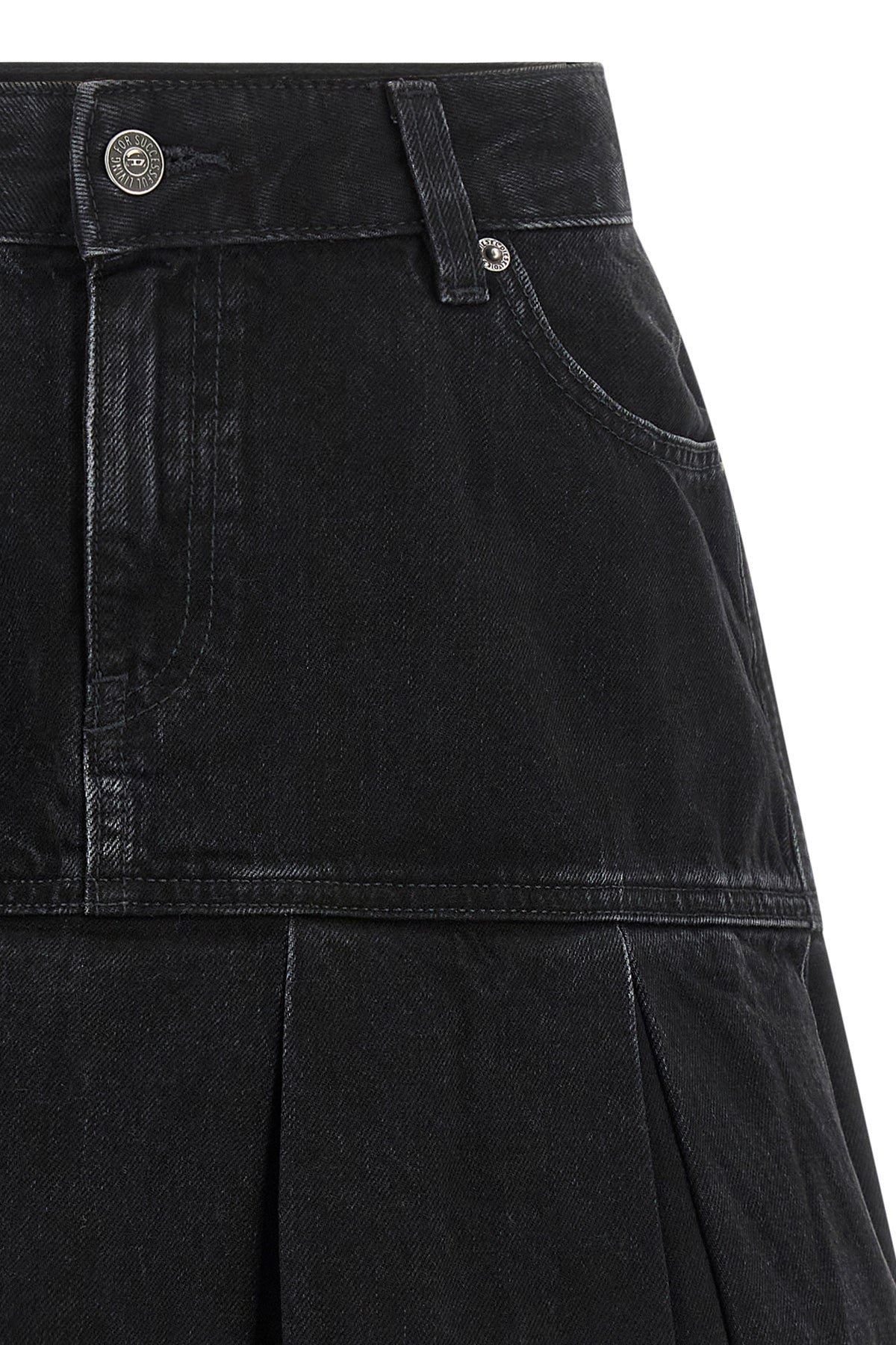 the de-reen diesel mini skirt redefines casual codes through a structured low-