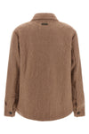the peserico hazelnut-colored overshirt stands out for a material and enveloping