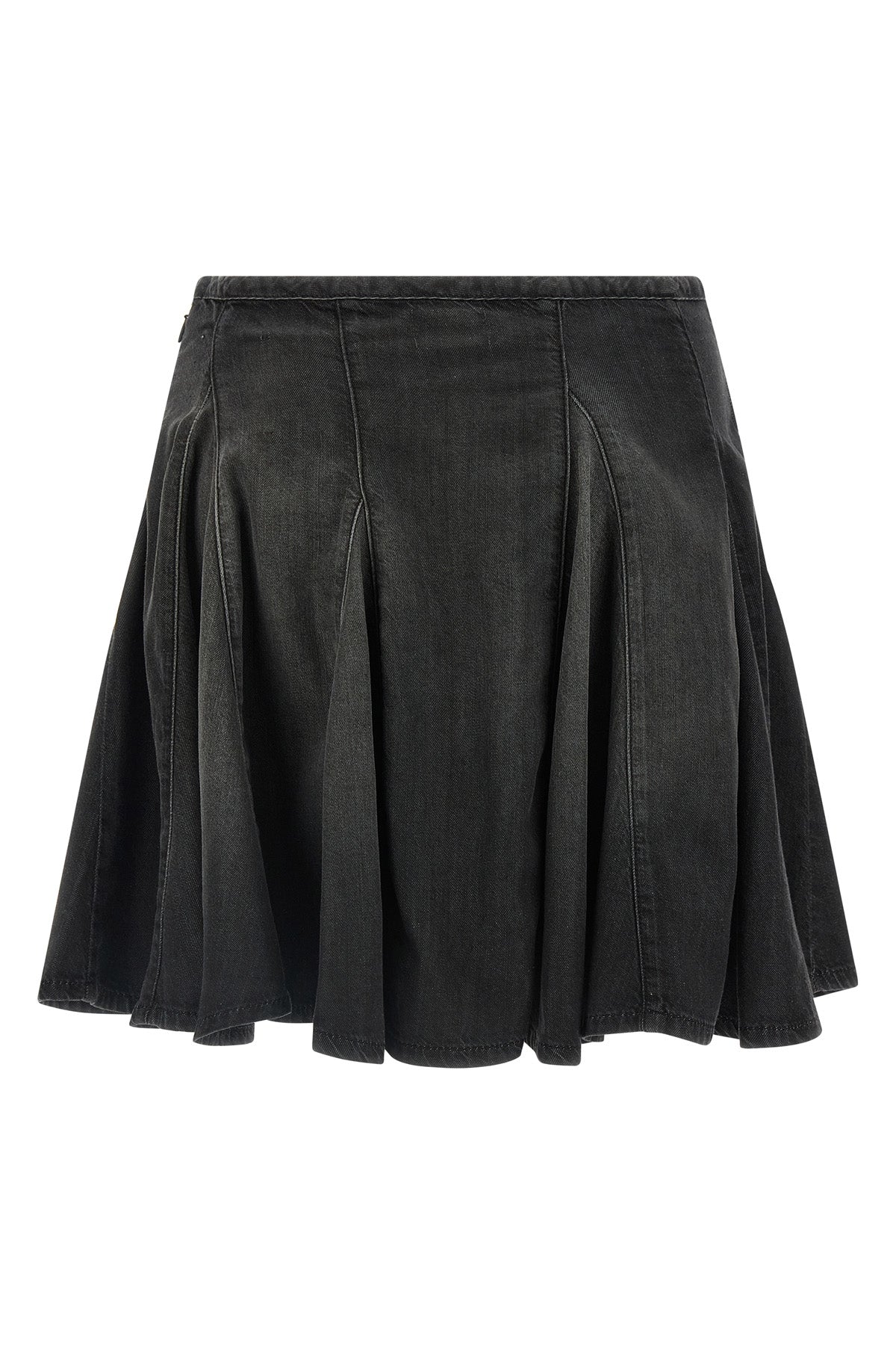 mini skirt de-spiki-s in lightweight cotton blend denim and tencel(tm) lyocell