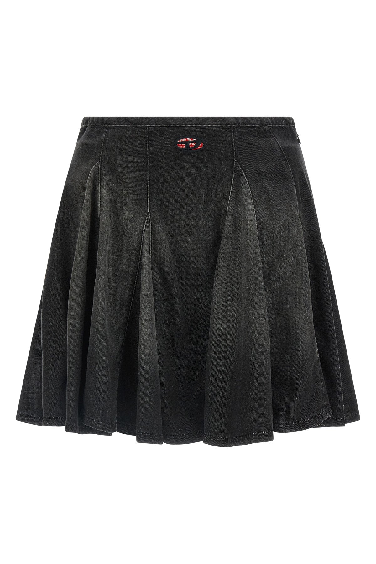 mini skirt de-spiki-s in lightweight cotton blend denim and tencel(tm) lyocell