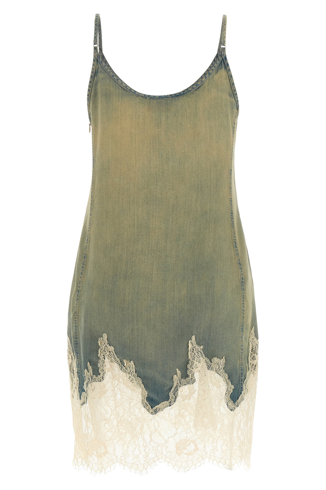 DIESEL XS de-odry-s denim-effect fabric mini dress
