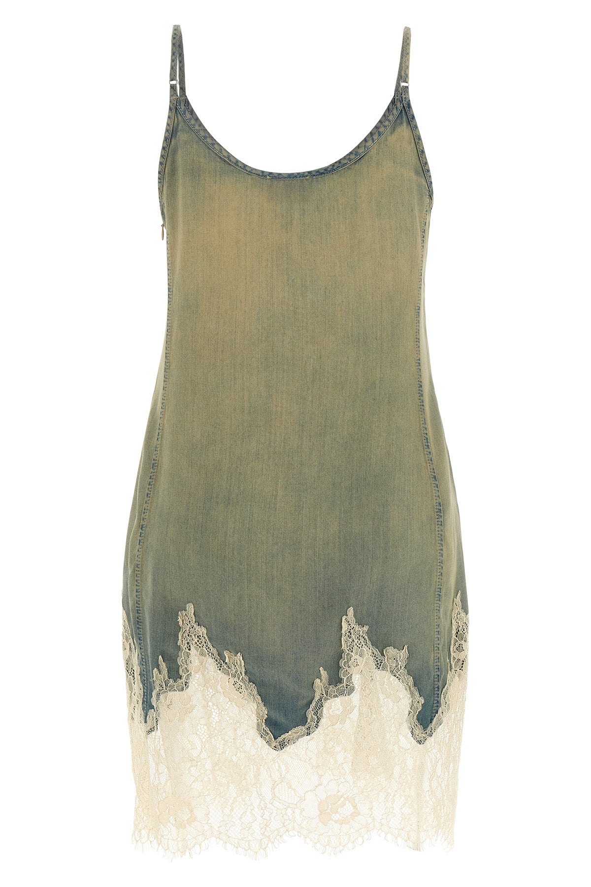 de-odry-s denim-effect fabric mini dress