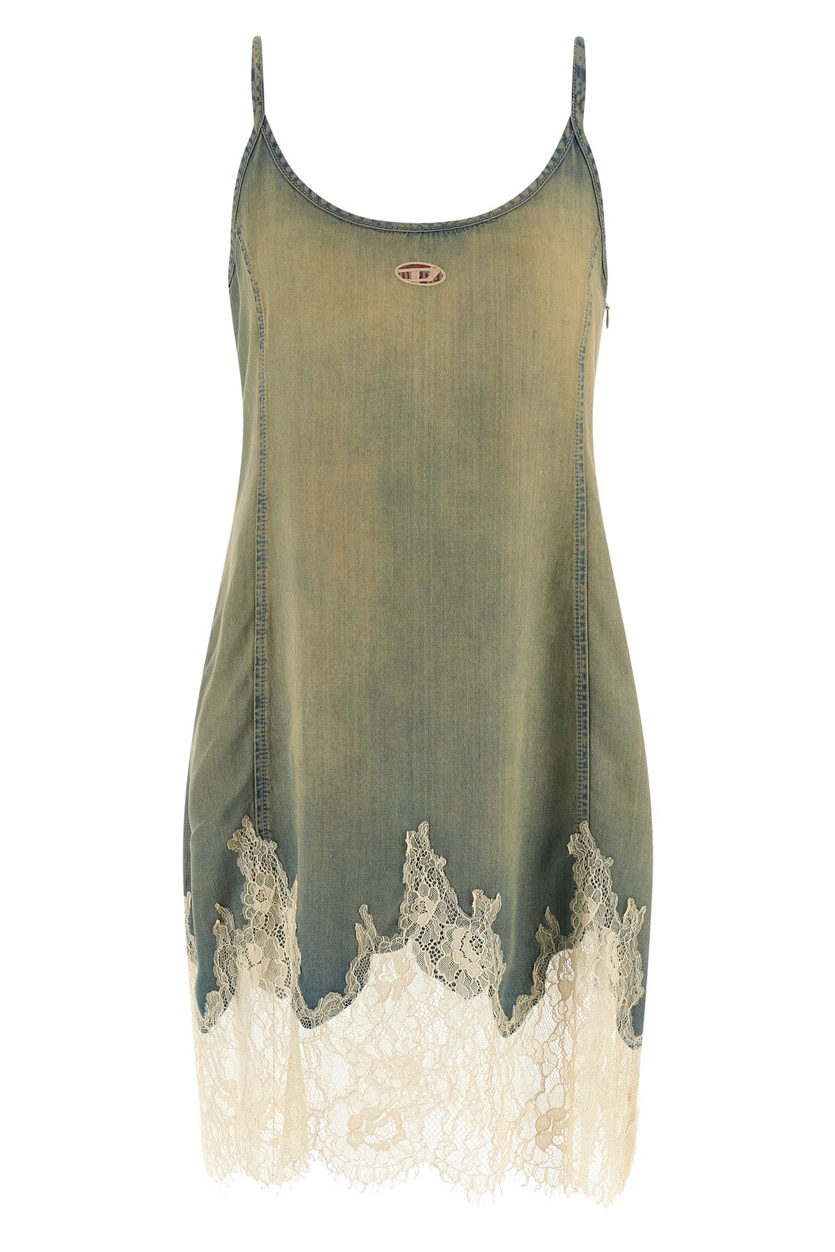 de-odry-s denim-effect fabric mini dress