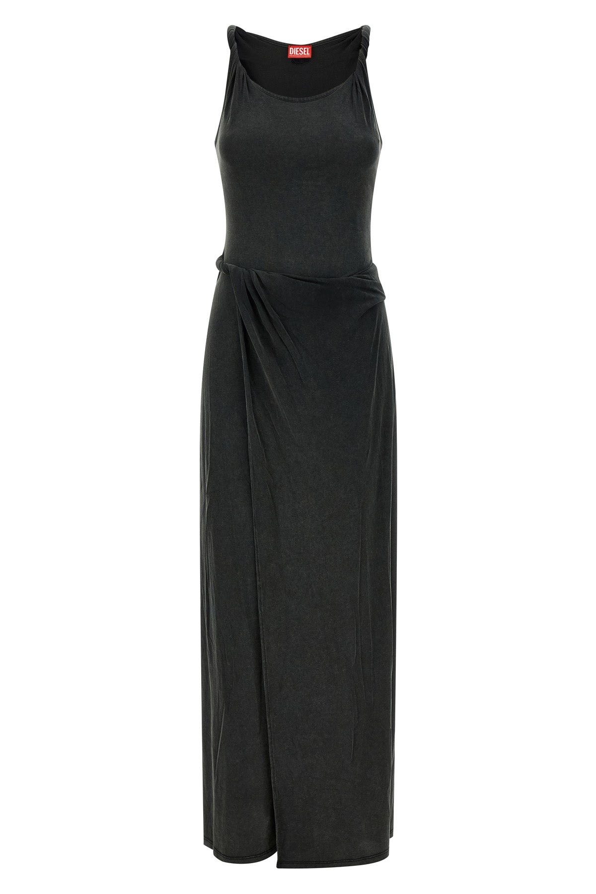 long d-estiga-s1 dress in délavé-effect stretch modal