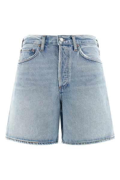 dame high waist washed cotton denim shorts