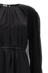silk cape dress