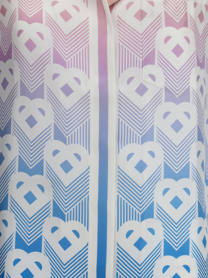 CASABLANCA M silk cuban collar short sleeve shirt 