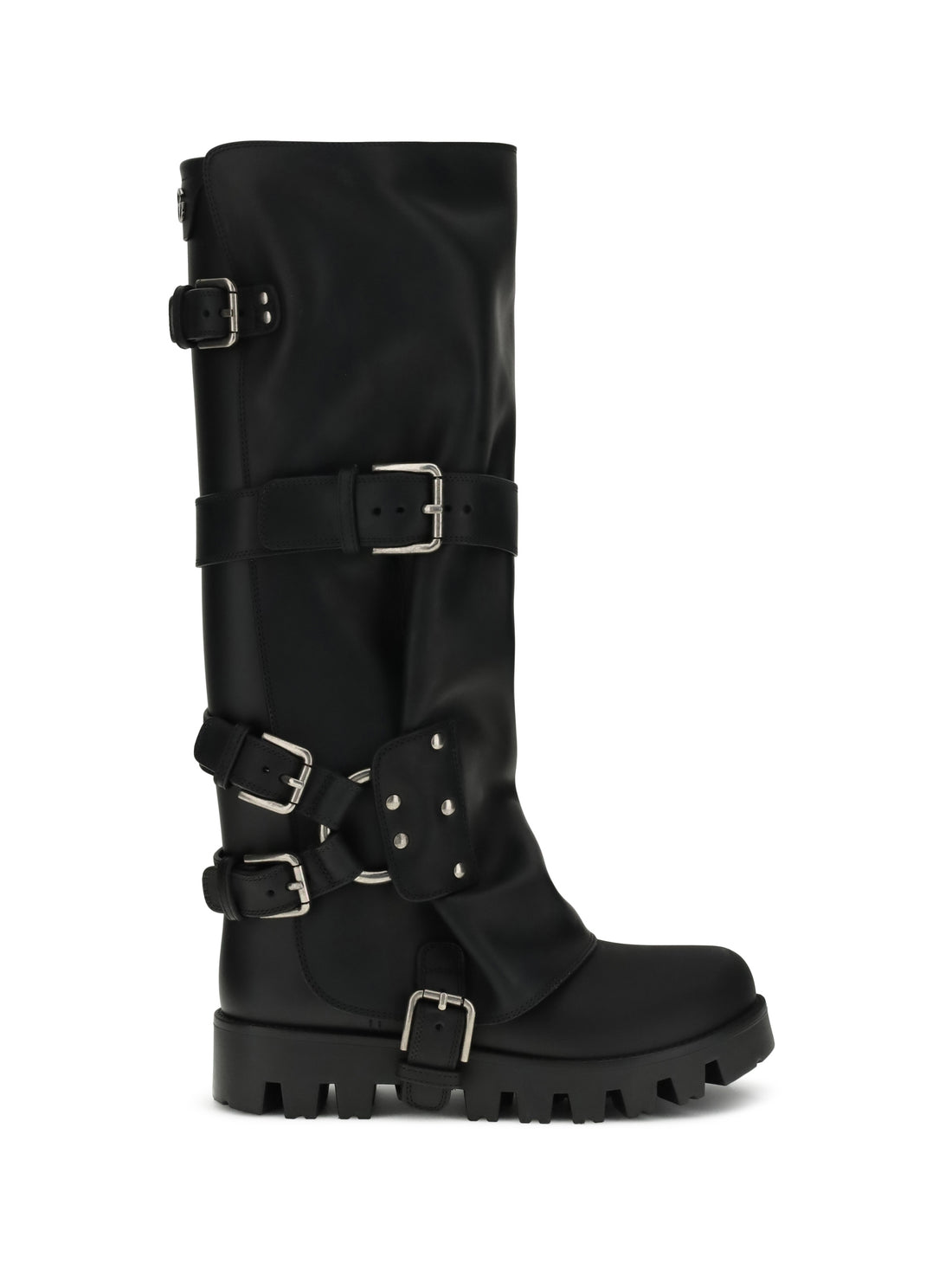 DOLCE & GABBANA 36 rubber and leather high boots