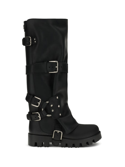 DOLCE &amp; GABBANA 36 rubber and leather high boots