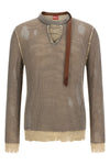 k-daianeris jacquard distressed linen blend sweater
