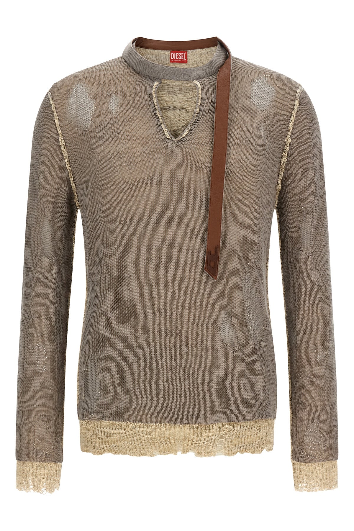 k-daianeris jacquard distressed linen blend sweater