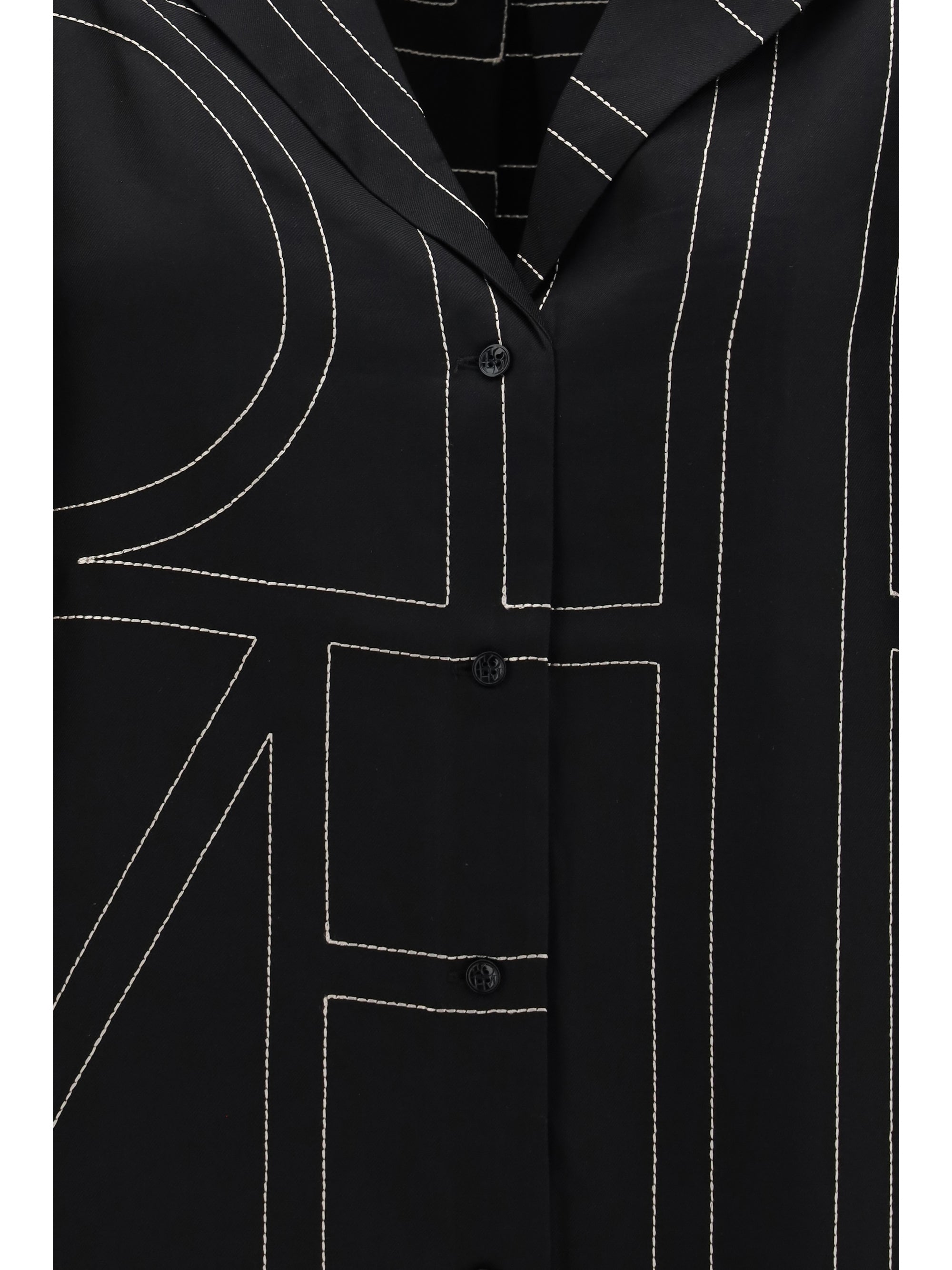 silk shirt with all-over monogram