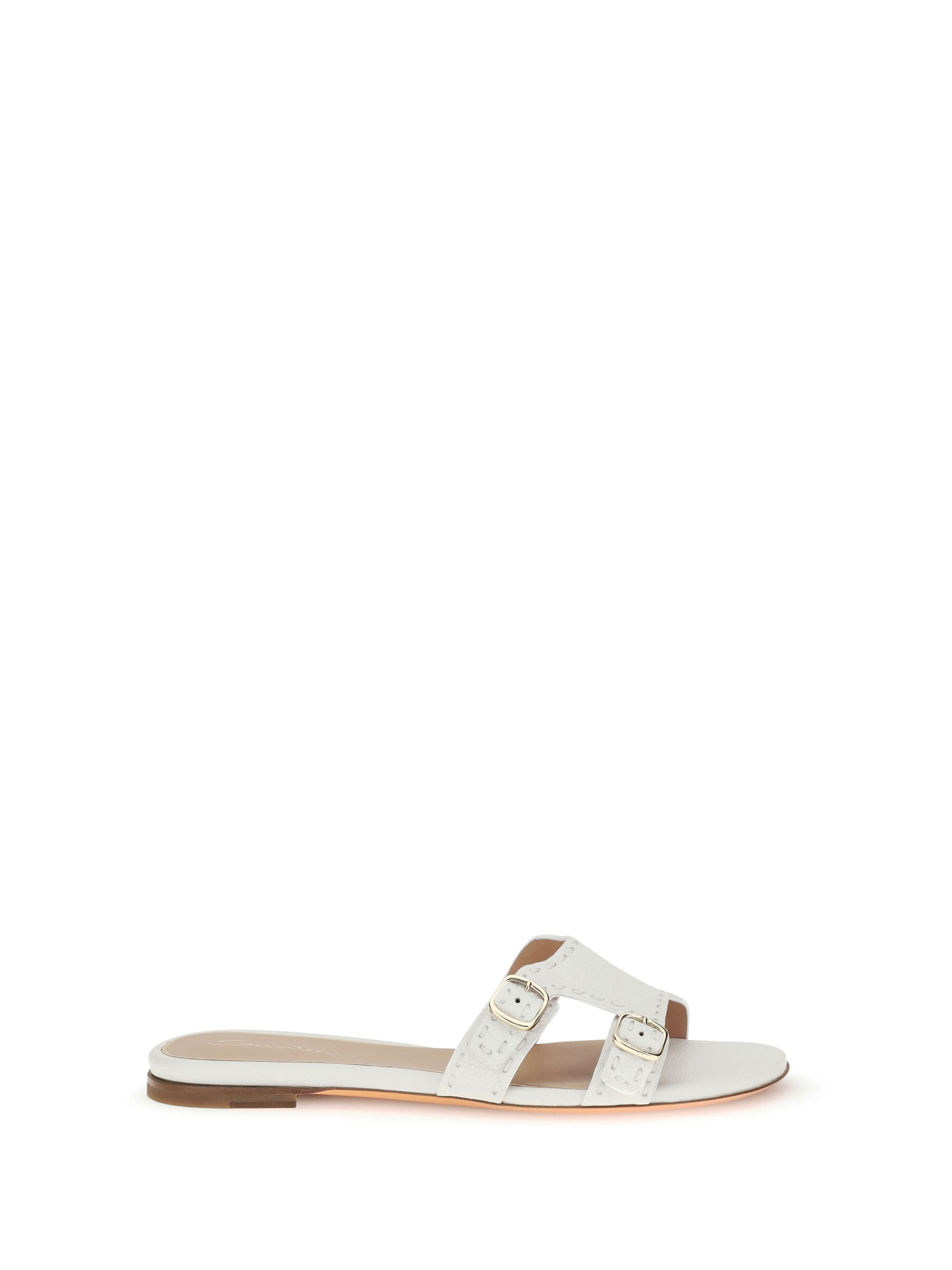 low leather sandals