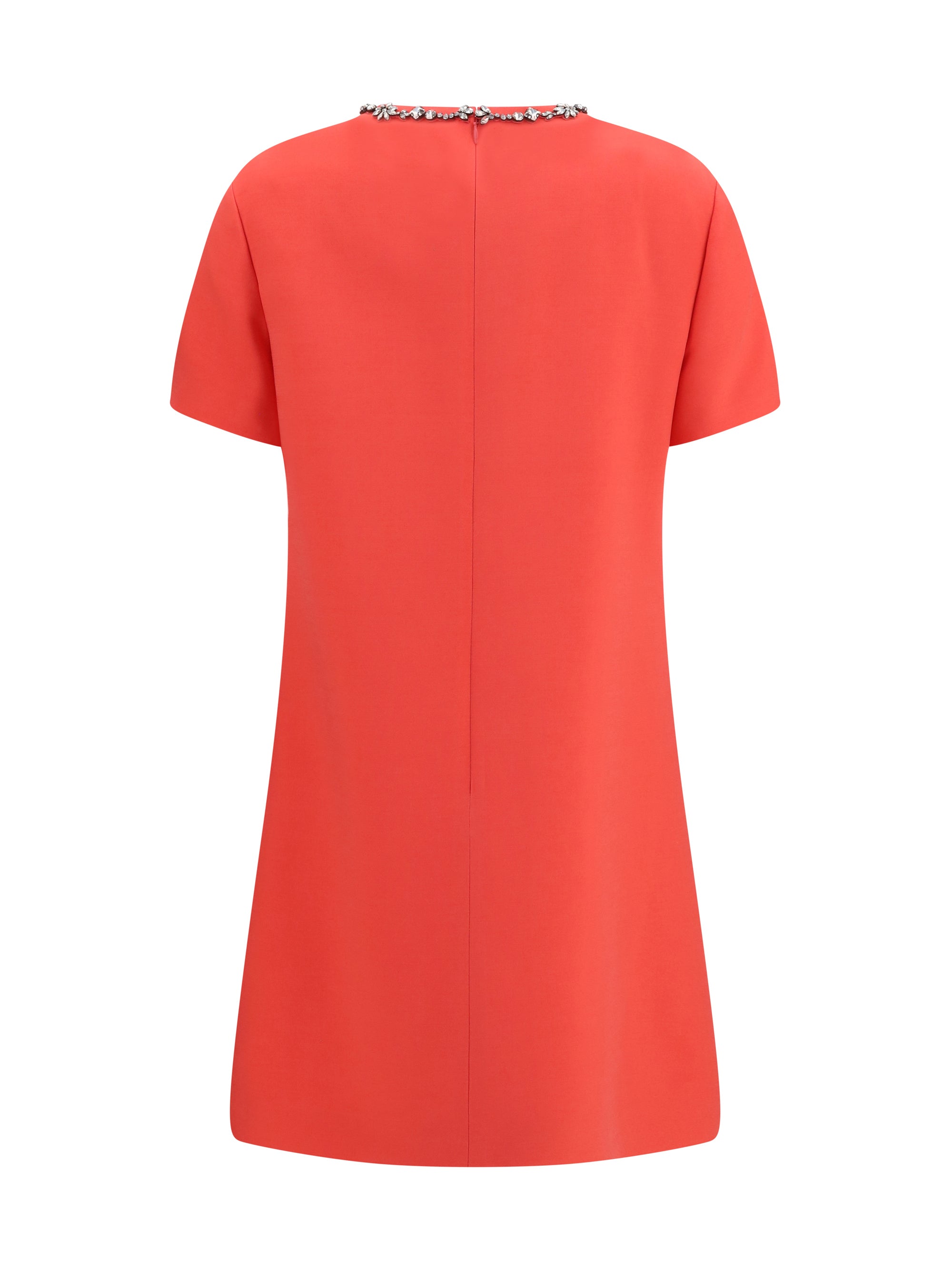 embellished crew-neck dress