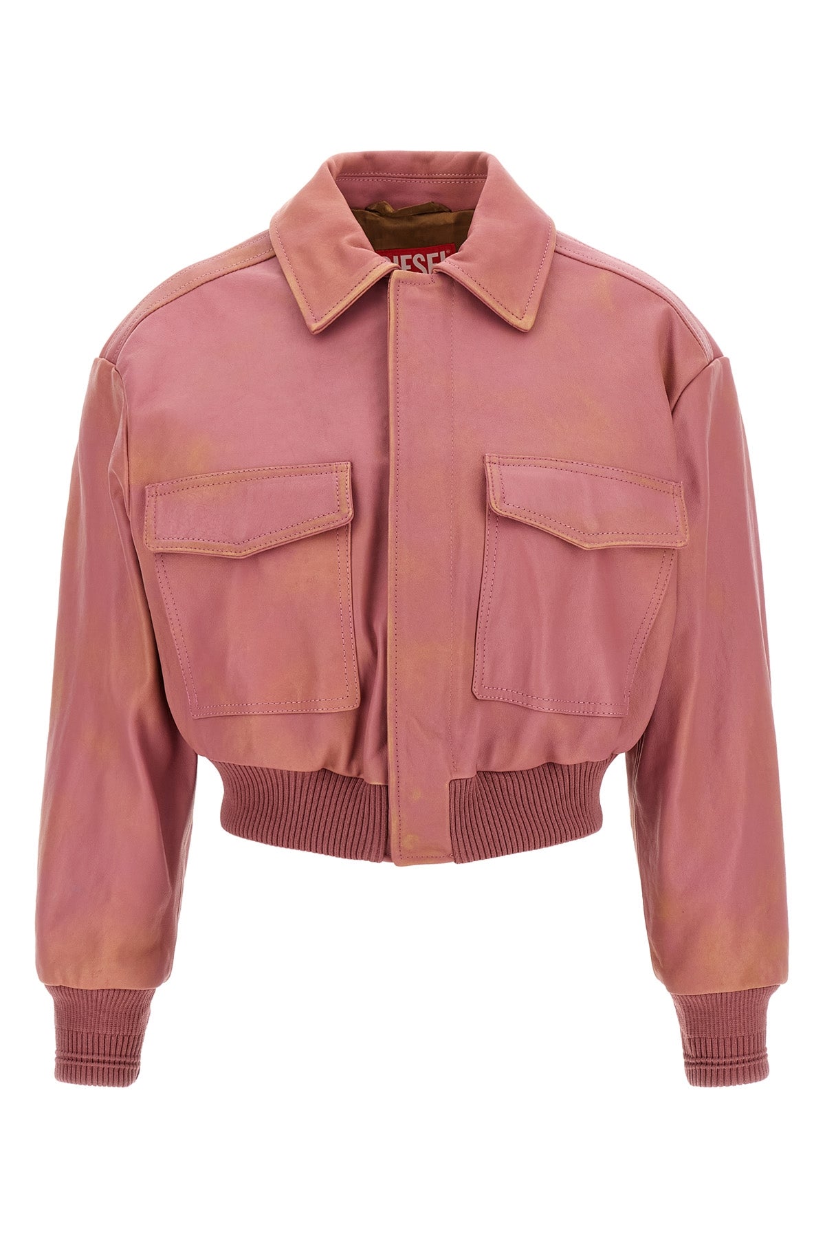 the aviator-style jacket by diesel l-avia redefines classic volumes through a