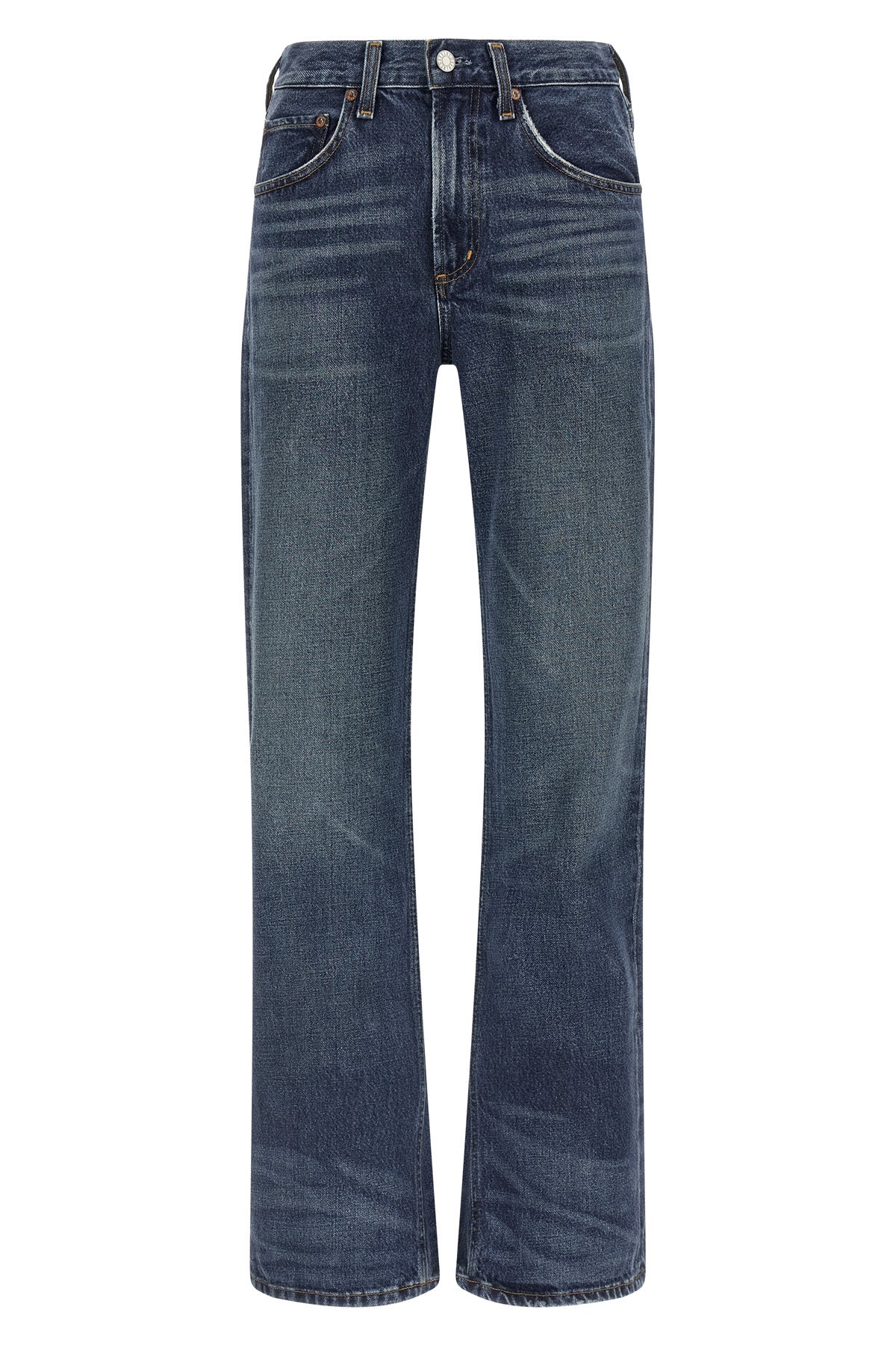 the kick boot agolde jeans redefine everyday denim through a mid-waist silhoue