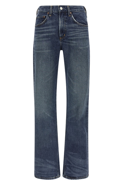 the kick boot agolde jeans redefine everyday denim through a mid-waist silhoue