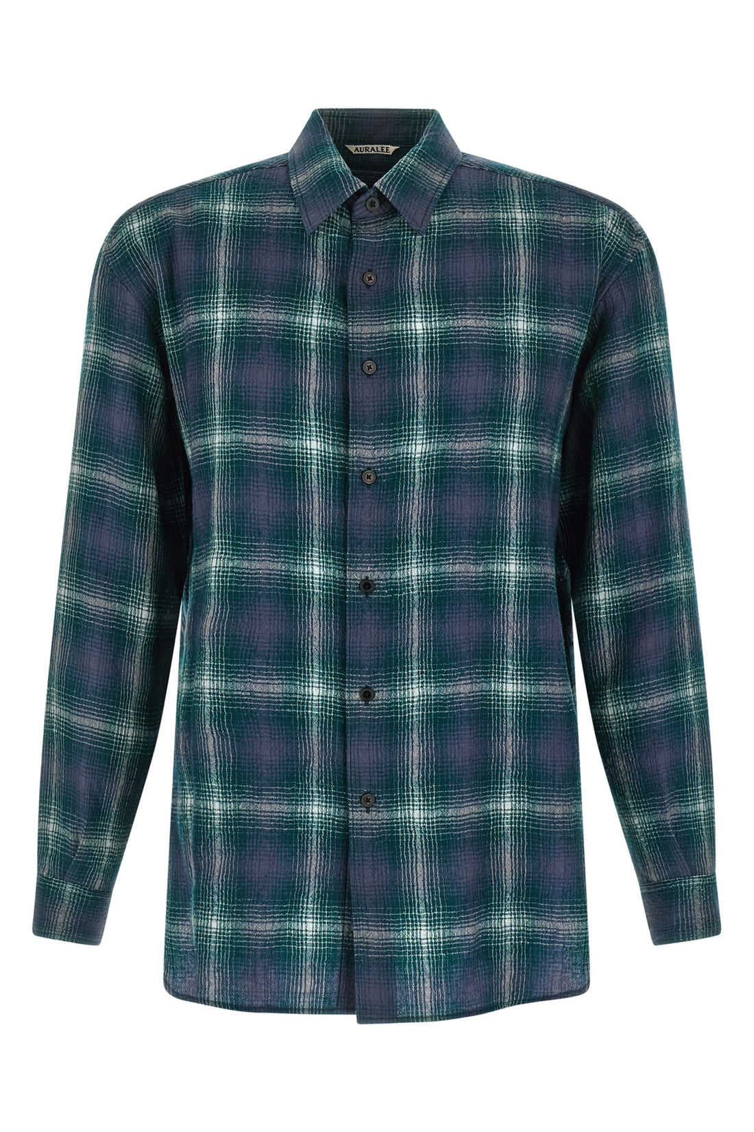 AURALEE 4 airy wool check ultra-fine combed wool shirt