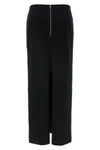 long double-sided knitted skirt in yarn dyed