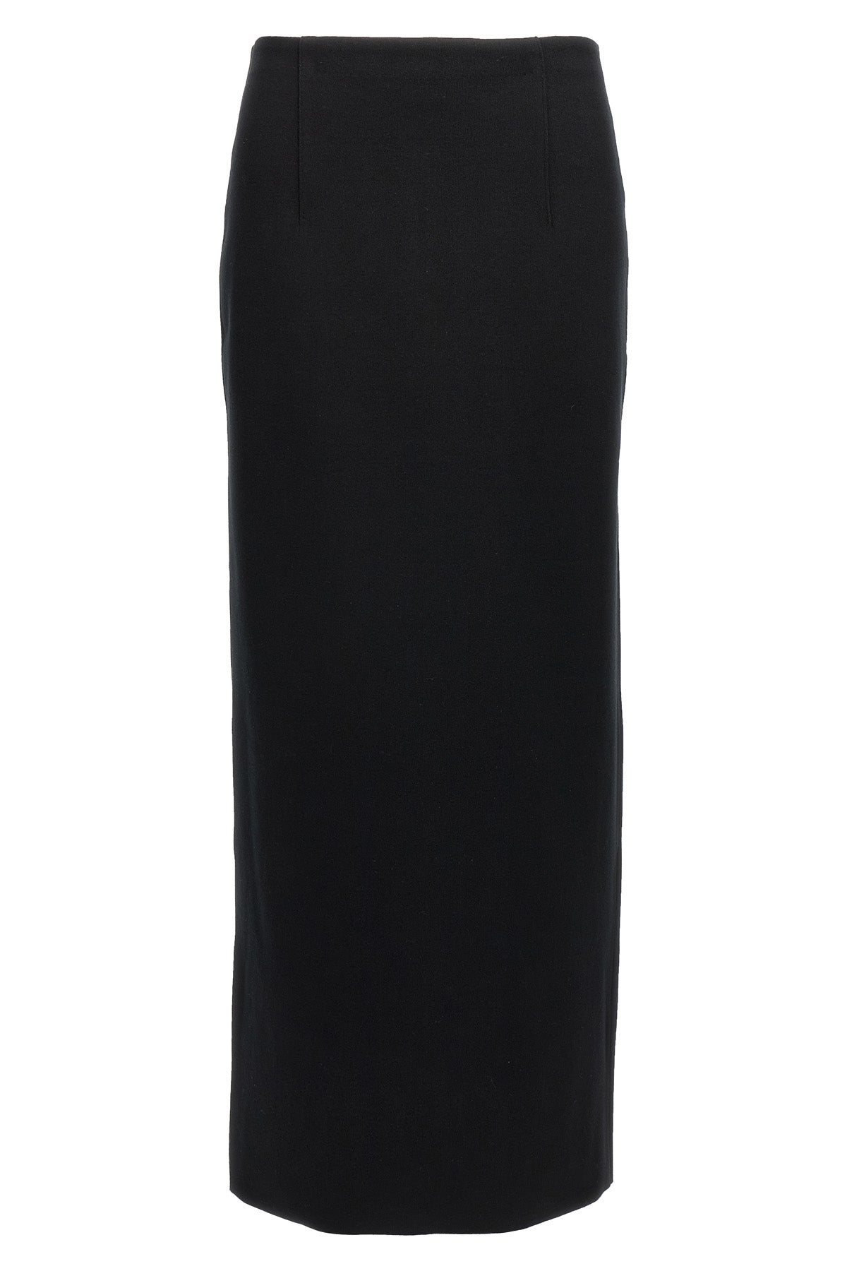 long double-sided knitted skirt in yarn dyed