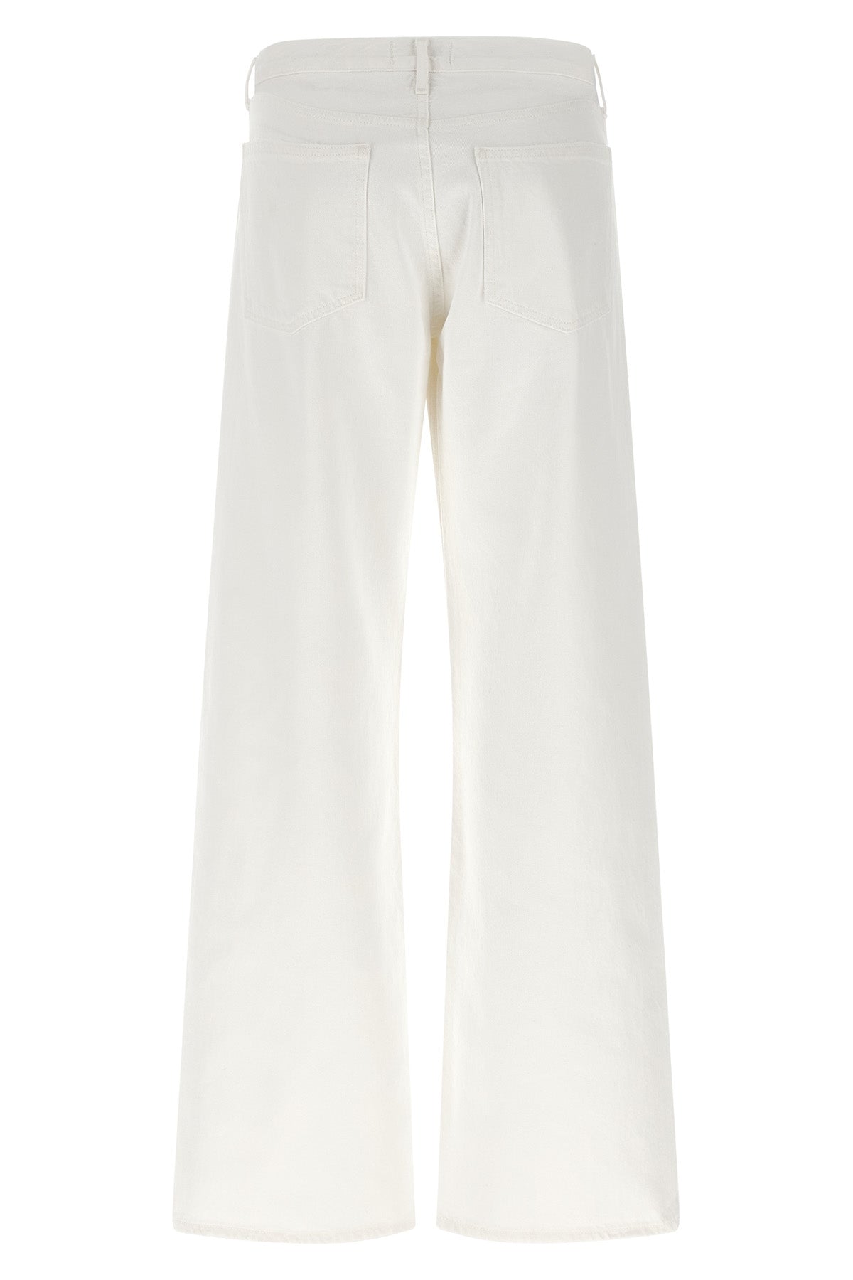 low rise loose garment marshmallow-dyed cotton denim jeans
