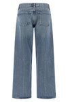 low rise loose jeans in medium worn indigo denim