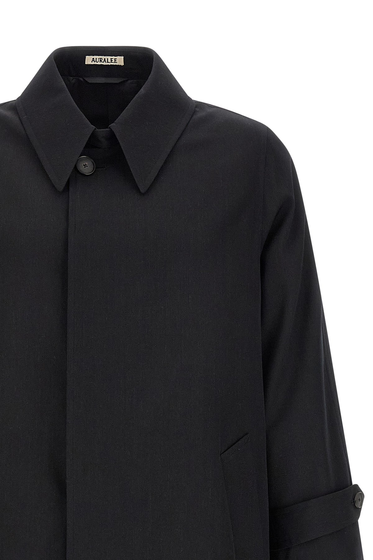 light wool gabardine trench coat in lightweight fabric
