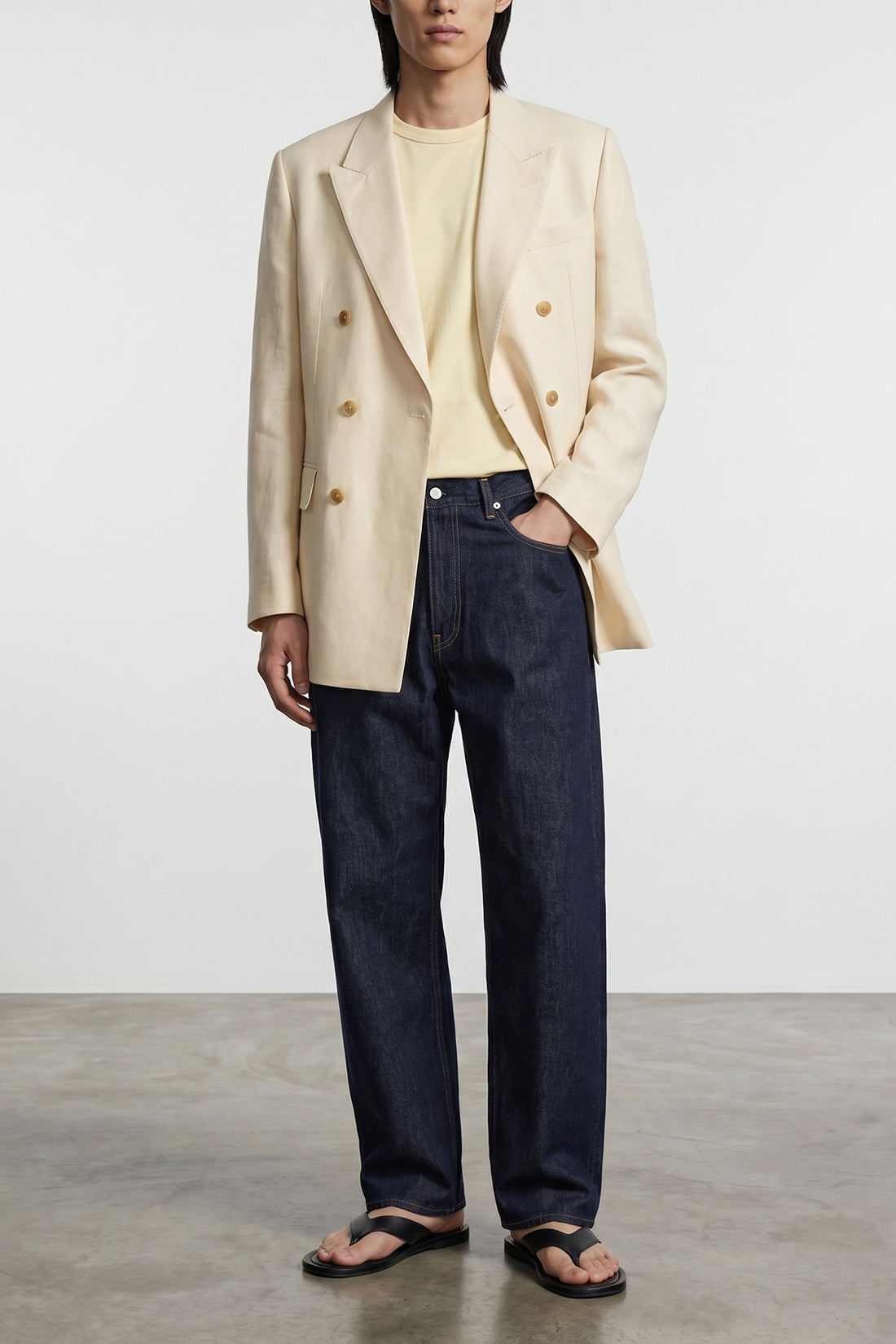 AURALEE 5 blazer in oxford fabric densely woven