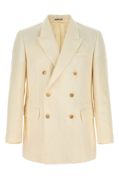 blazer in oxford fabric densely woven