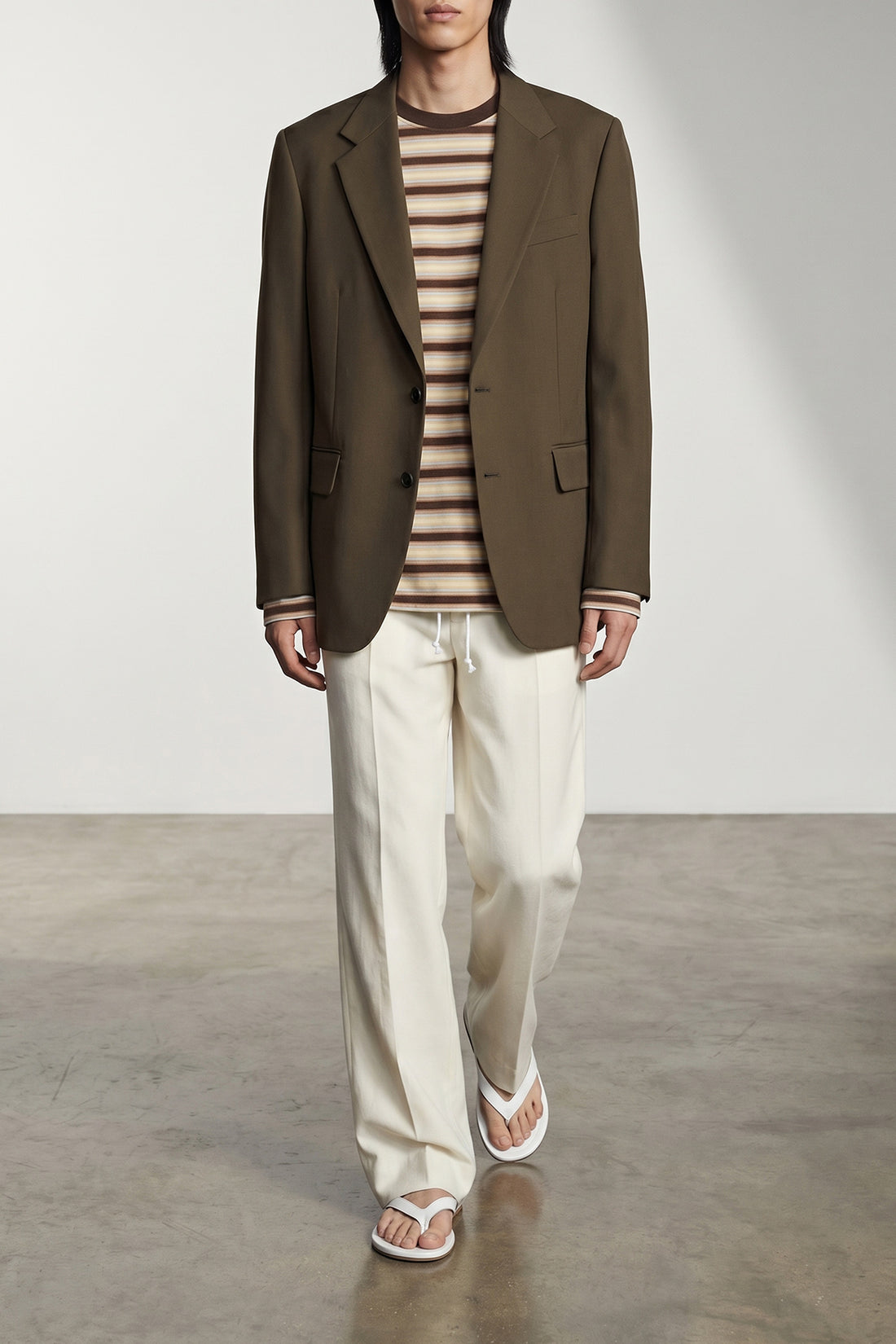 AURALEE 3 super 140 gabardine blazer woven