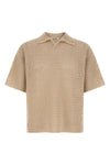 tussah knitted fabric polo shirt
