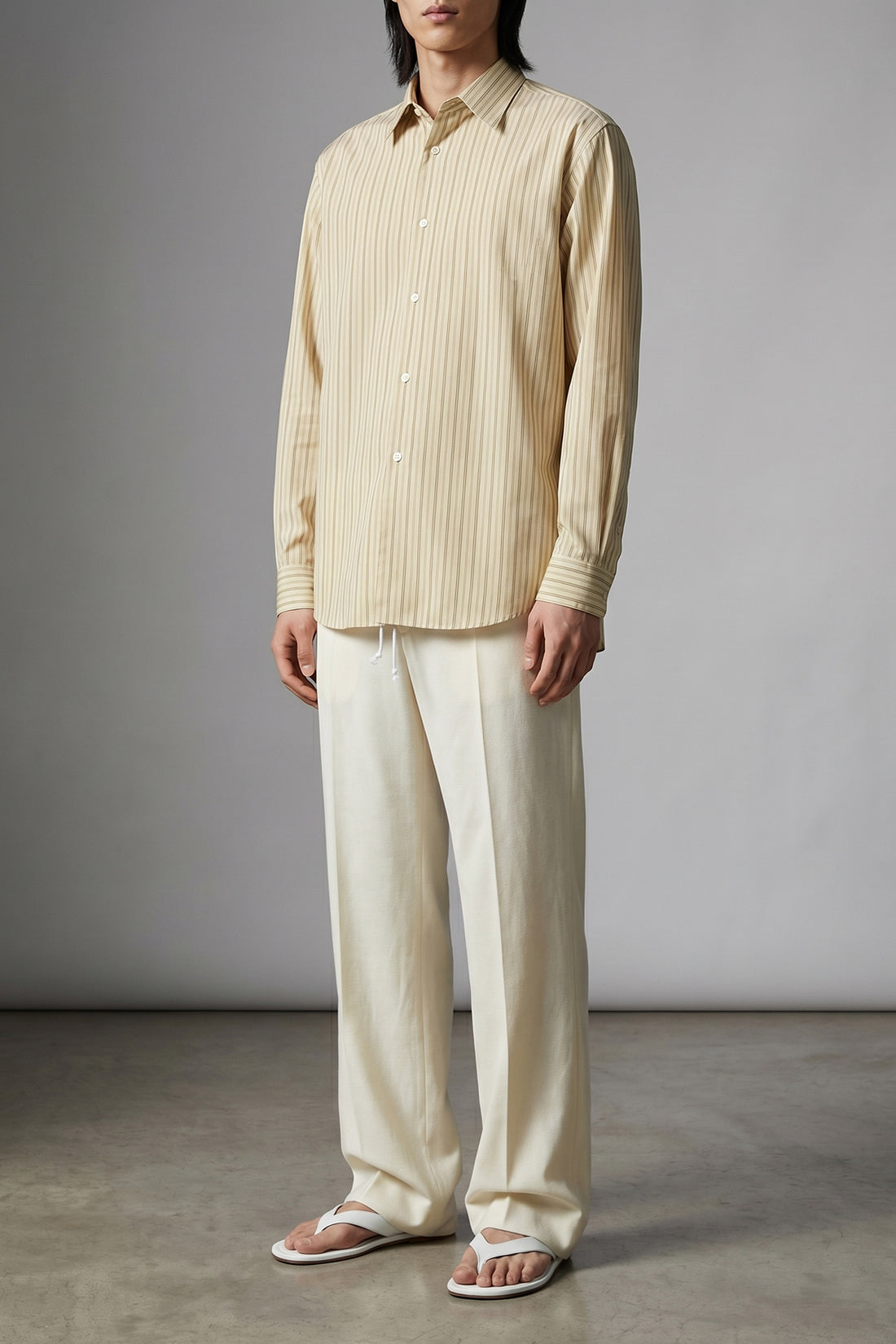 AURALEE 5 striped cotton and silk shirt