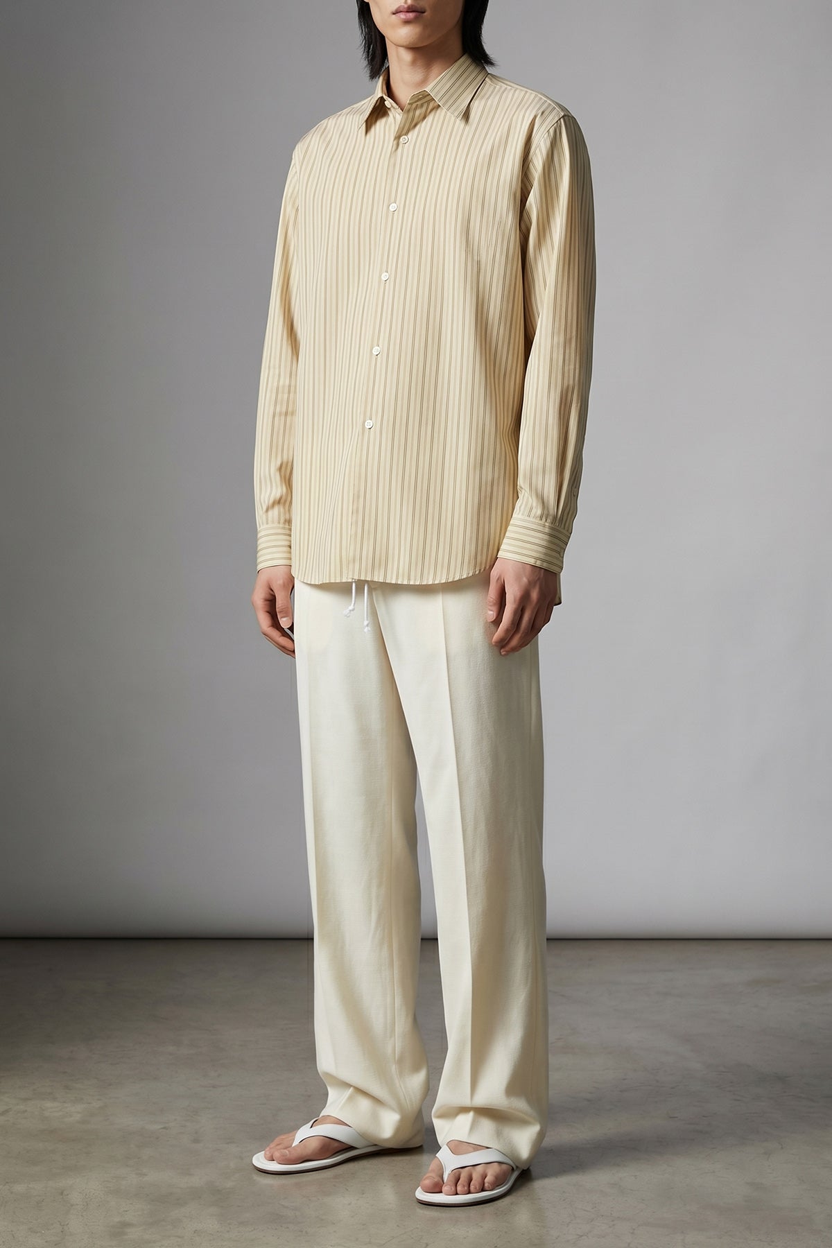 striped cotton and silk shirt
