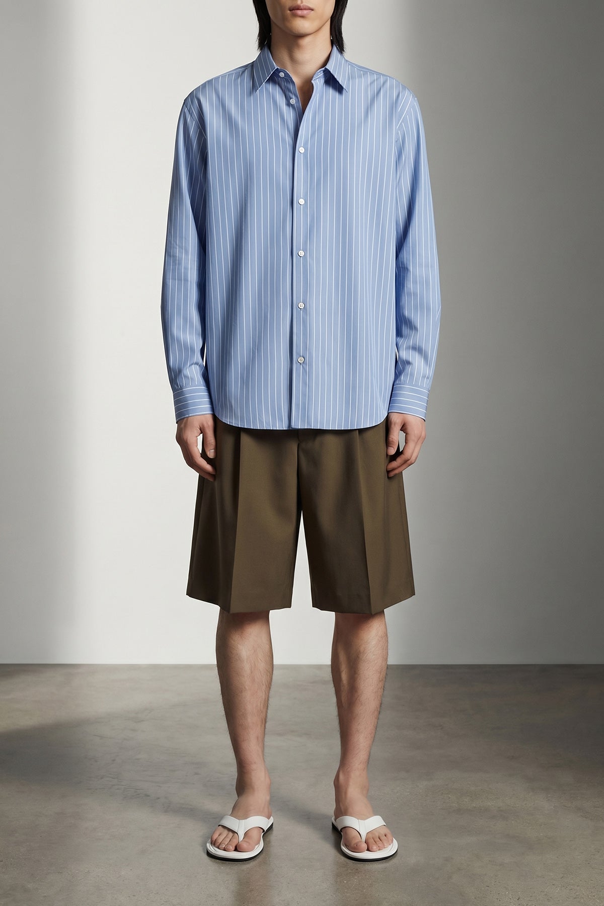 striped cotton and silk shirt