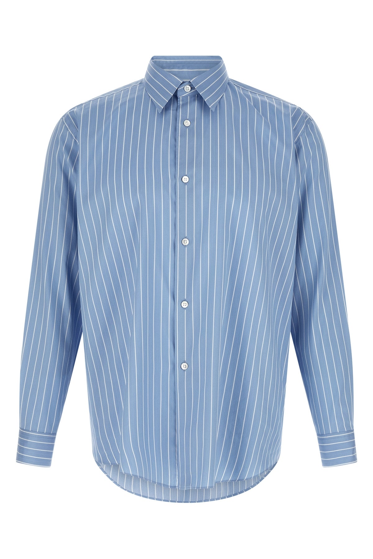 striped cotton and silk shirt