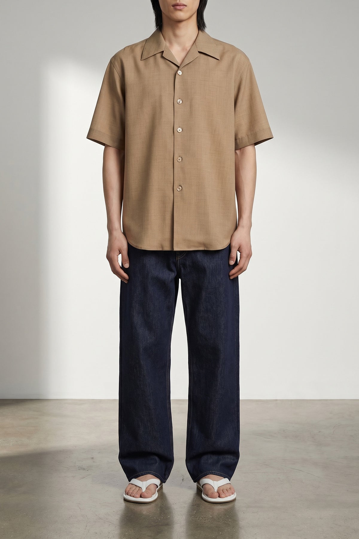 summer twist cashmere poplin shirt