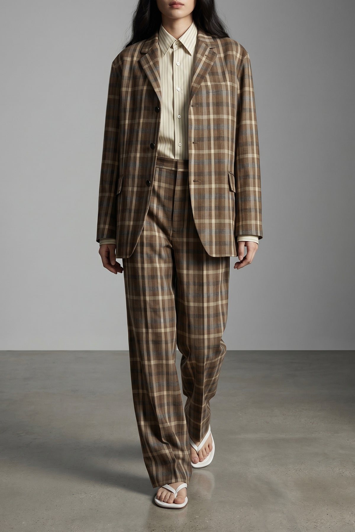 striped cotton and silk shirt