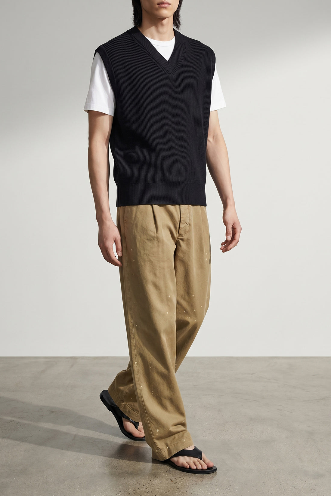 AURALEE 3 ribbed knit vest