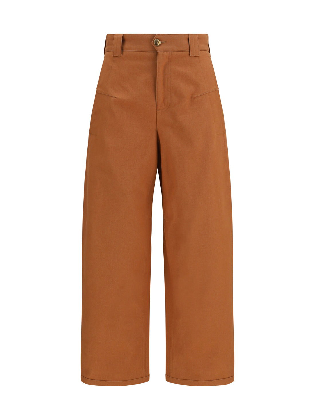 CHLOÉ 38 cotton canvas barrel-leg pants