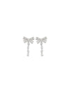 crystal bow drop earrings