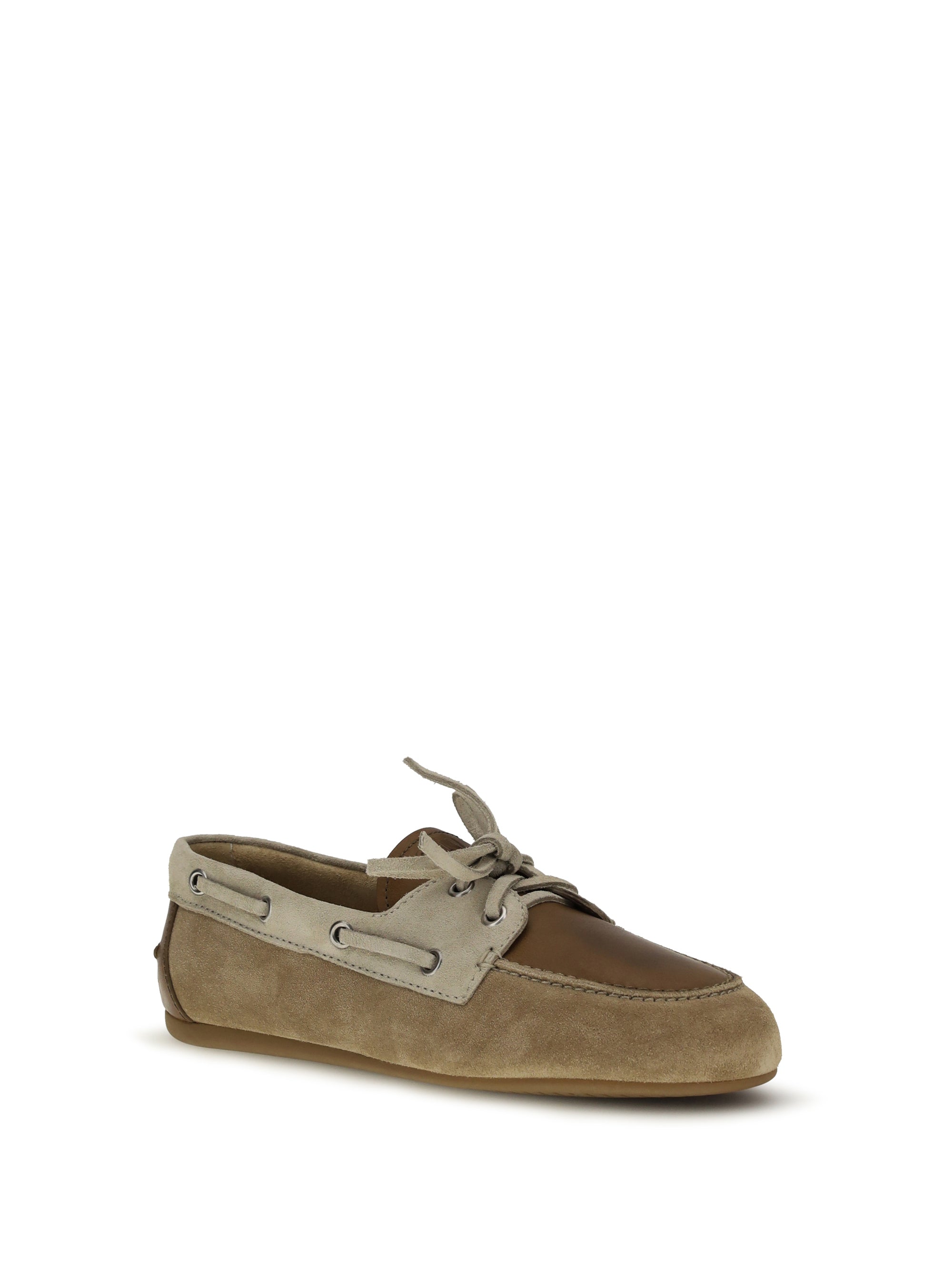 leather and suede loafers